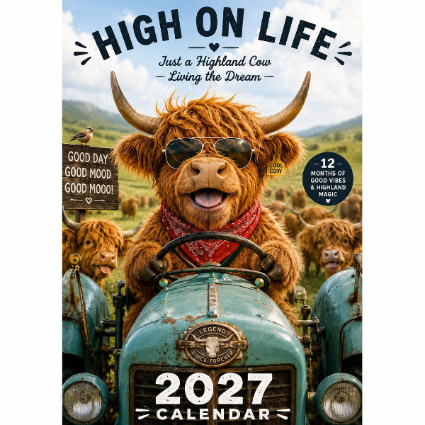 ⏳LAST DAY SALE ONLY £6.99!!🔥2027 Funny Highland Cow Wall Calendar | A4 Hanging Calendar | Designed by Isabel Kline