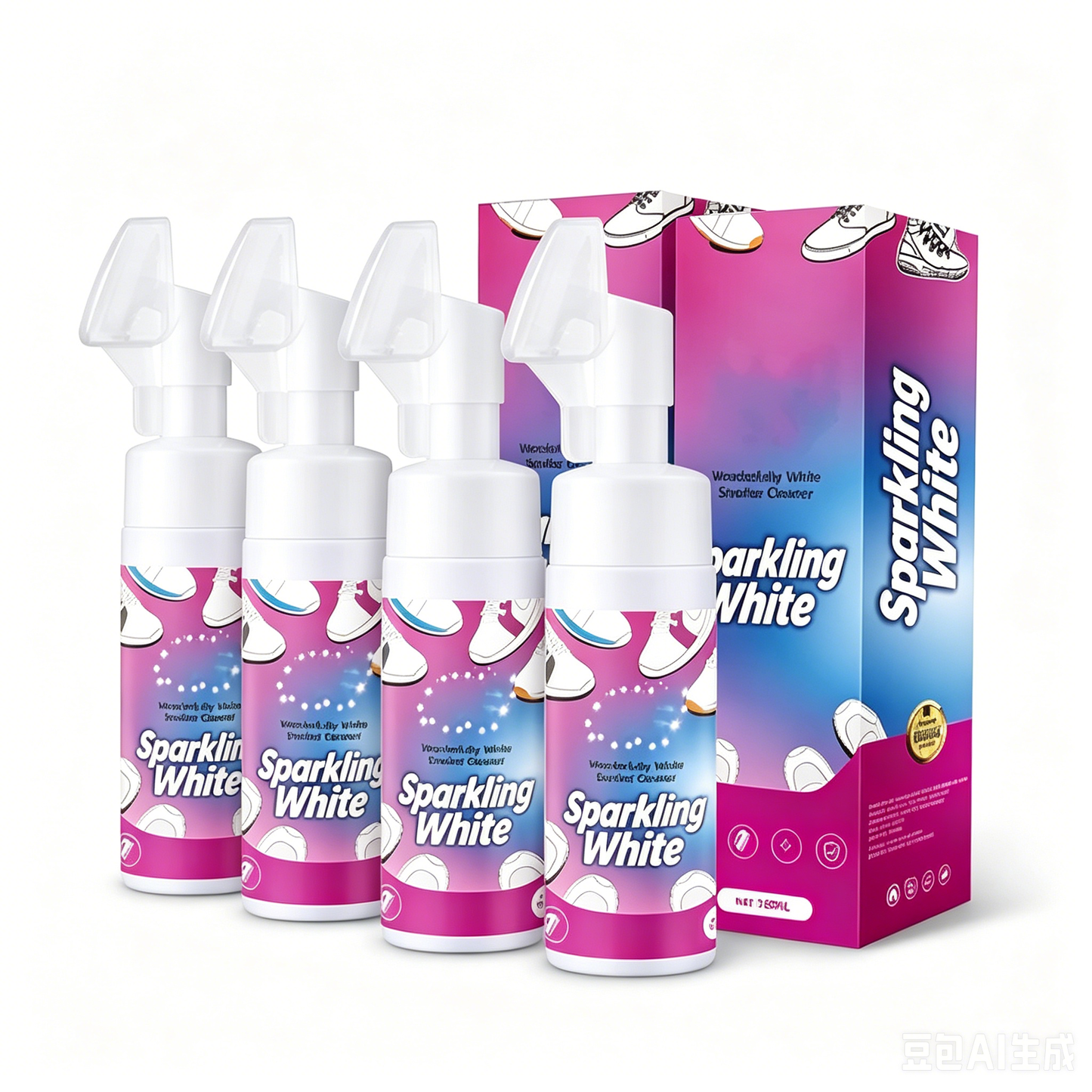 ✨ BUY 2 GET 1 FREE ✨ 🧼Waterless Foam White Shoe Cleaner with Brush💦