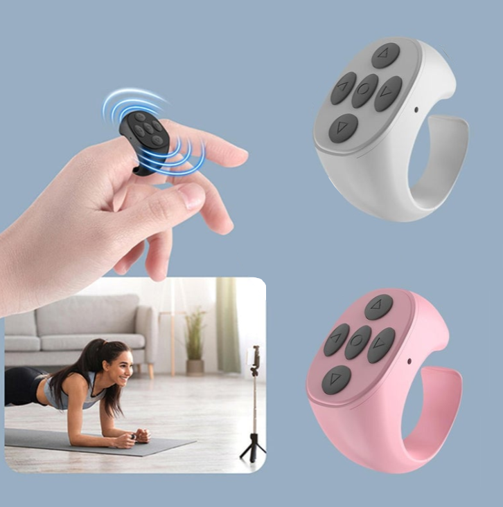 📱 Fingertip Bluetooth Remote Control – Wireless Ring Controller for Short Videos, Selfies & Page Turning