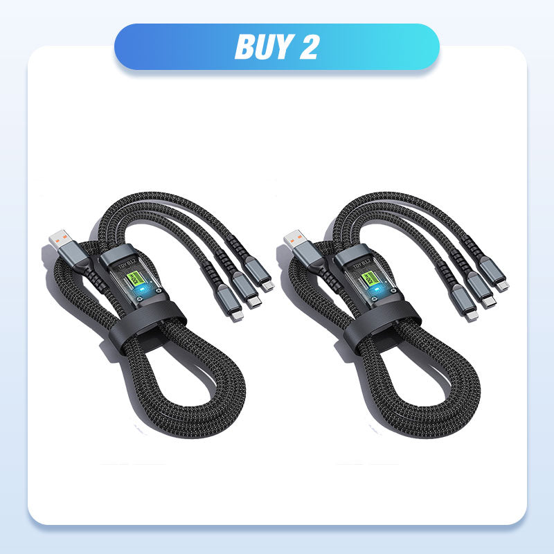 🔥2025 Hot Sale🔥Transparent Luminous 3-in-1 Super Fast Charging Cable