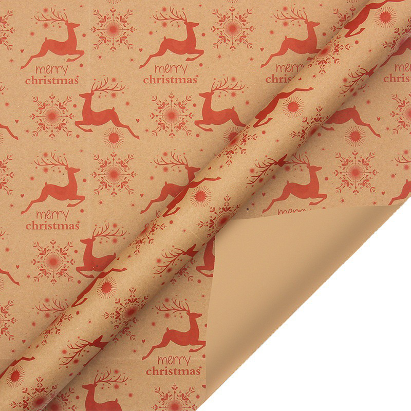 🔥Black Friday Limited-Time Special Offer🔥Deals-Christmas Printed Kraft Wrapping Paper Roll