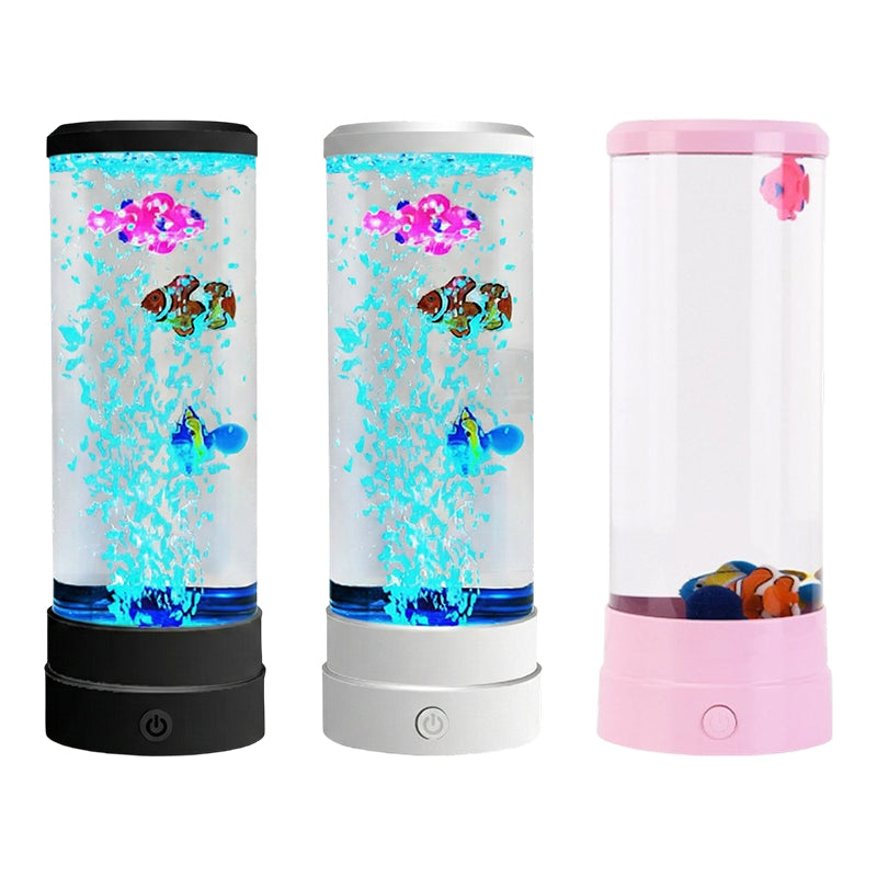 🐟 50% OFF NOW! 💧 LED Fish Aquarium Bubble Lamp – 7-Color LED & Remote Control – USB/Battery Powered & Zen Ambience 🏠