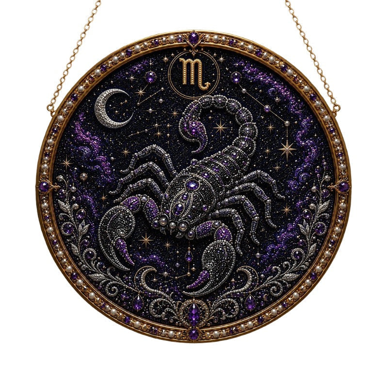🔥LIMITED TIME 50% OFF! – ✨ Premium 3D Pearl 12 Zodiac Signs Art Kit | Luxury Flocked Canvas with Scratch-Resistant Non-Fading Pearl Beads DIY Handmade Astrology Decor ♈🌙💎
