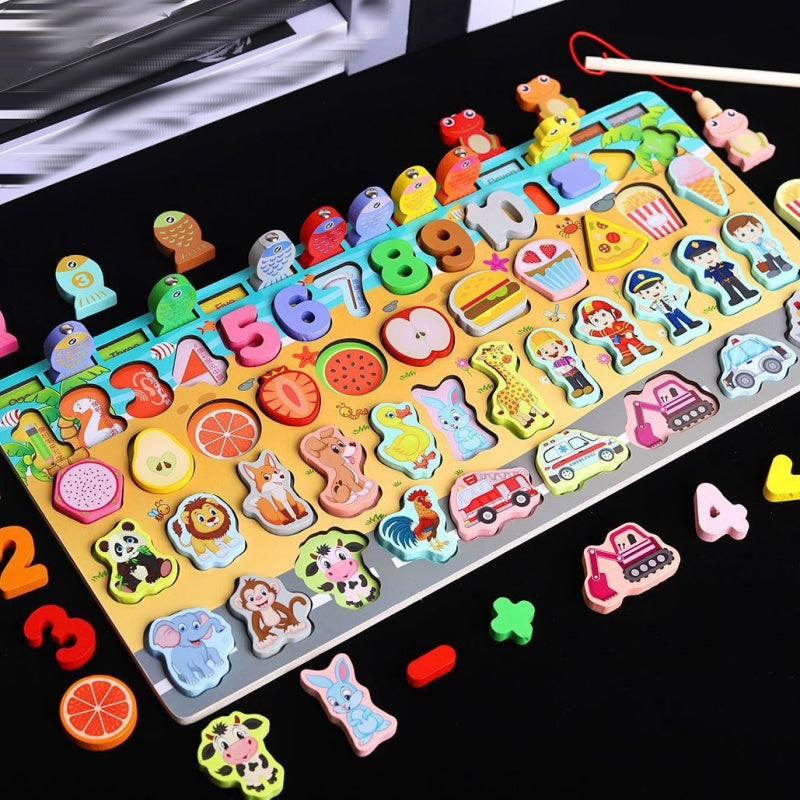 Wooden Number Alphabet Puzzle for Kids
