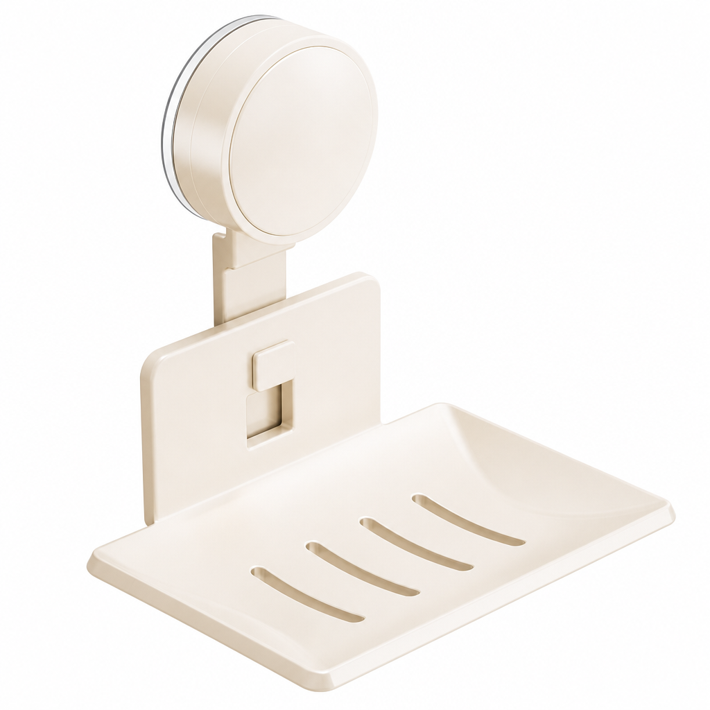 📢📢50% OFF !! ⏰Vacuum Suction Soap Dish: V-Shaped Drainage, Rustproof Aluminum, No Drilling, Twist-Lock🧼