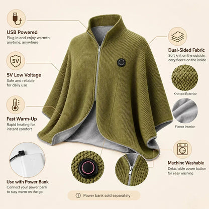 🔥49% OFF! ❄️ Stay Warm All Winter — Portable Electric Heated Blanket Shawl