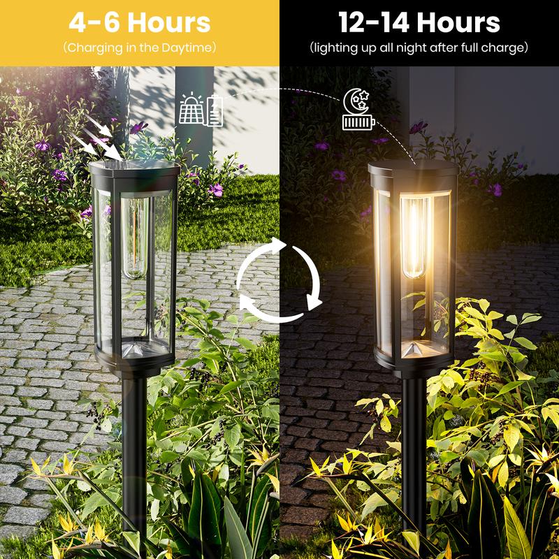 🔆 60% OFF! 💡 SOLAR PATH LIGHTS - Auto On/Off & Waterproof, Warm White LED Garden Lights with 6H Runtime, Easy Installation 🌳✨