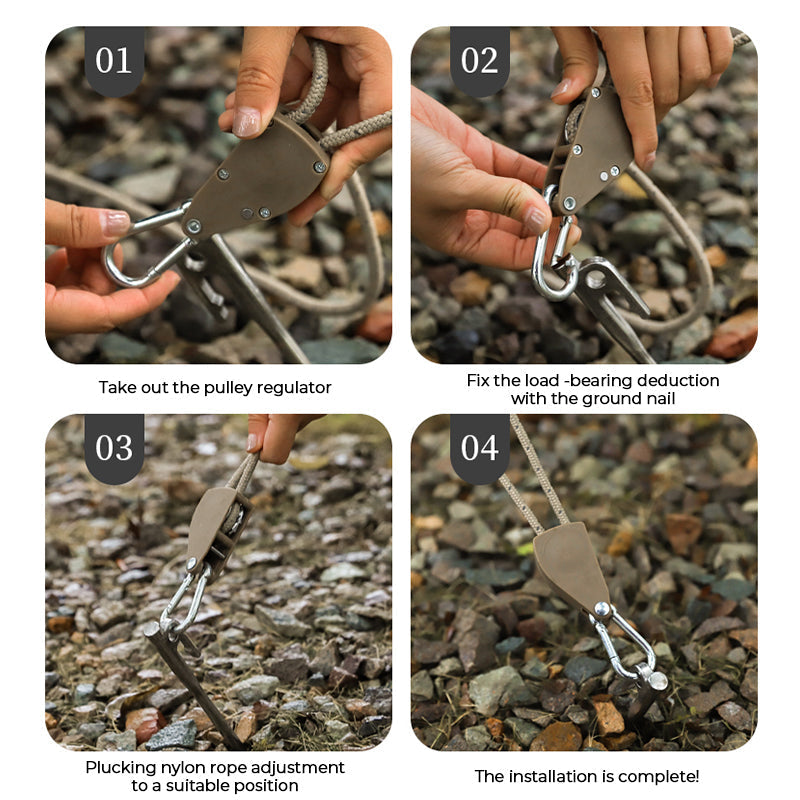 🔥Hot for School🪢Portable Adjustable Fix Camping Rope🌳