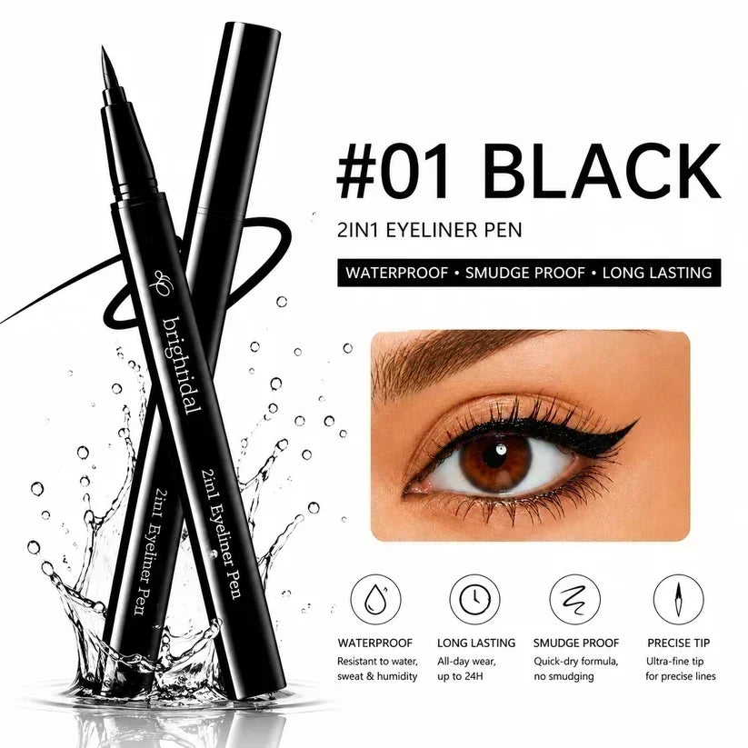 Precision Fine-Tip Liquid Eyeliner | Black & Brown