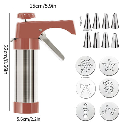 🔥HOT SALE 49% OFF🔥Stainless Steel Cookie Pres with 13 Discs & 8 Nozzles