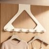 Cream Over the Door Hook Organizer Rack Heightened and Reinforced Punch Free Heavy Duty Coat Hat and Bag Hanging Rack for Bedroom