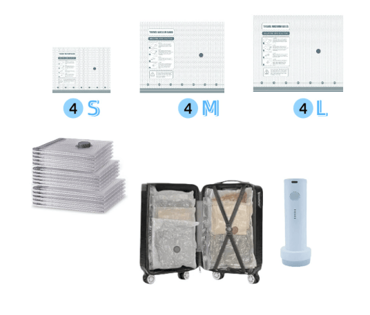 🧳LAST DAY SPECIAL £14.99! 50K+ Sold✨-4000Kpa Cordless Rechargeable Vacuum Sealer Pump, Wireless Electric Air Extractor for Clothes Storage Vacuum Bags Travel Luggage Space Saving