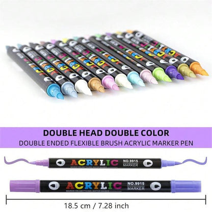 🎨Last Day 49% OFF🔥 Dual Tip Acrylic Paint Pen Marker - 24/48/72 Colors