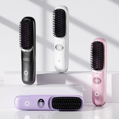 💖LAST DAY 49% OFF💖2-in-1 Straightening &Cordless hair straightener with LED display