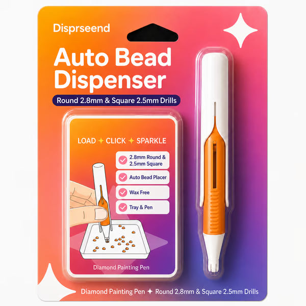 🔥 Last Day 50% OFF – 💎 Automatic Diamond Painting Bead Dispenser Pen & Tray Set