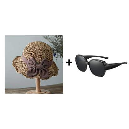 ✨ Straw Hat with Retro Bow – Foldable & Breathable for Summer! 🎀🌞
