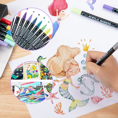 🎨Last Day 49% OFF🔥 Dual Tip Acrylic Paint Pen Marker - 24/48/72 Colors