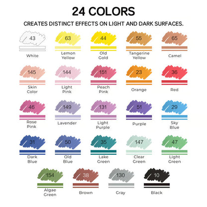 Acrylic Paint Markers Set (12/24/36/48/60 Colors, Stackable Box) - Automatic Ink Control, Waterproof Flexible Tip, High-Opacity Lightfast Colorful Art Supplies, Layering Capable, Craft Supplies for Adults, Art for Kids
