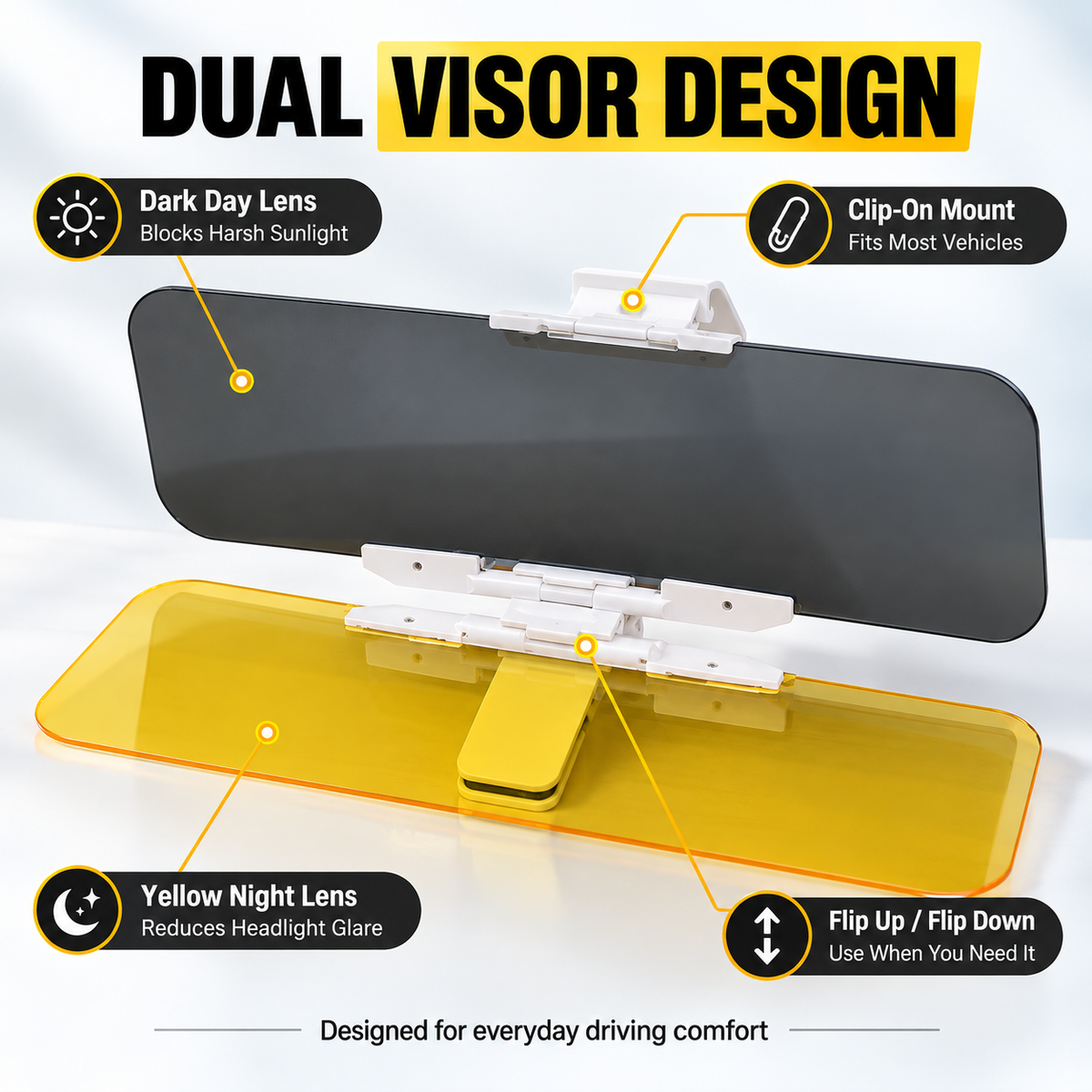⏳🔥LIMITED-TIME 50% OFF! ⏰🚗 Drive Safer Day & Night 🌙 Universal HD Anti-Glare Car Visor ✨