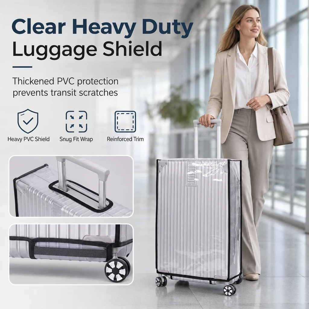 🧳 LIMITED-TIME 50% OFF! 💧 Waterproof Luggage Cover – Transparent, Scratch-proof, Reusable ✨