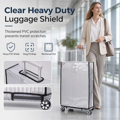 🧳 LIMITED-TIME 50% OFF! 💧 Waterproof Luggage Cover – Transparent, Scratch-proof, Reusable ✨