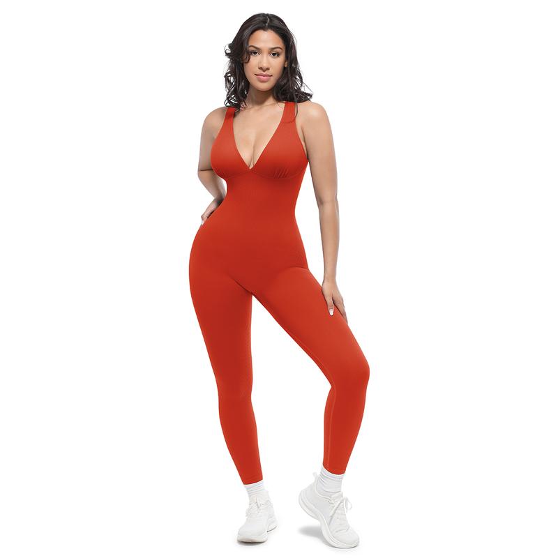 🎉Last Day Promotion 49% OFF💞Deep V Shapewear with Chest Support Breathable High-Waisted Tummy Control Jumpsuit
