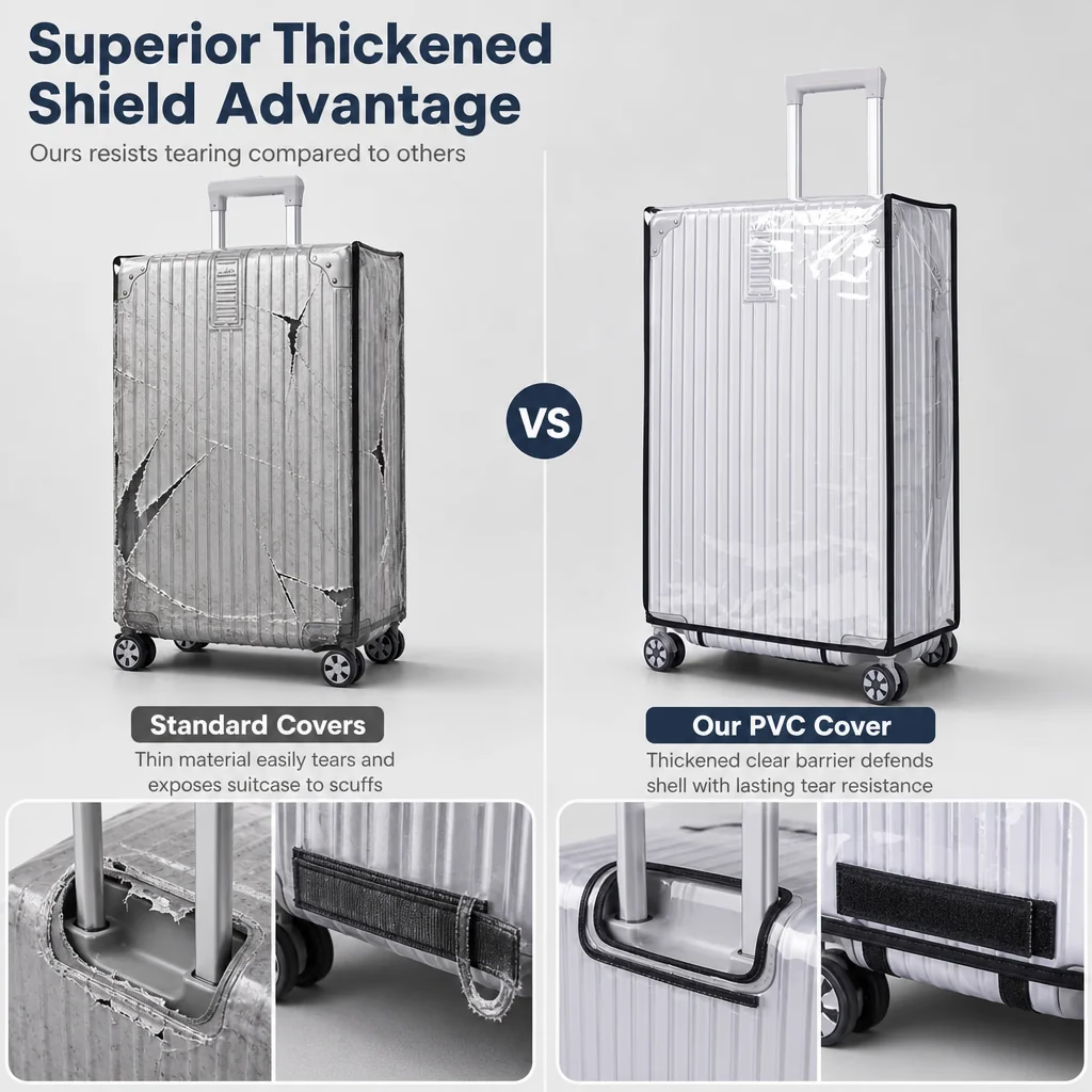 🧳 LIMITED-TIME 50% OFF! 💧 Waterproof Luggage Cover – Transparent, Scratch-proof, Reusable ✨