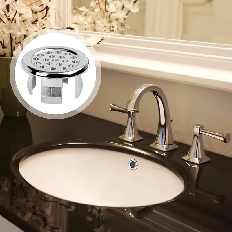 🚿 Round Bathroom Sink Overflow Hole Cover – Push-In Basin Drain Cover for a Clean, Modern Finish