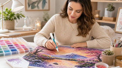 🔥 Last Day 50% OFF – 💎 Automatic Diamond Painting Bead Dispenser Pen & Tray Set