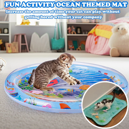 Inflatable water-sensitive mat for babies and pets