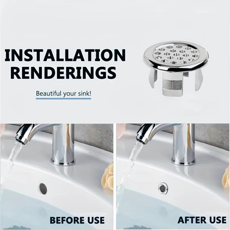 🚿 Round Bathroom Sink Overflow Hole Cover – Push-In Basin Drain Cover for a Clean, Modern Finish
