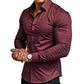 Men's Solid Color Lapel Long Sleeve Button-Down Shirts