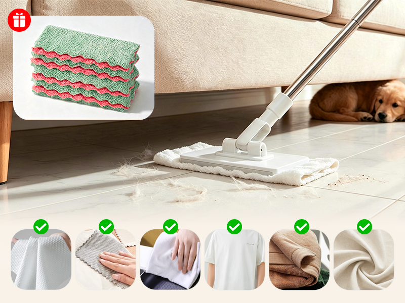 Dust mop compatible with different household cloths
