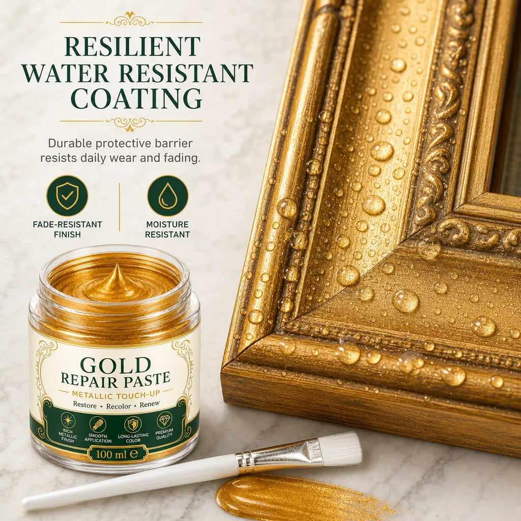 ✨🖌️50% OFF NOW! Metallic Gold Refinishing Repair Paste – Gold Touch-Up Paint Paste, Restore Faded Frames, Furniture & Decor, Brilliant Shiny Metallic Finish