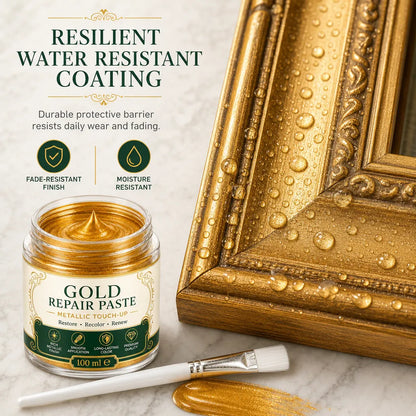 ✨🖌️50% OFF NOW! Metallic Gold Refinishing Repair Paste – Gold Touch-Up Paint Paste, Restore Faded Frames, Furniture & Decor, Brilliant Shiny Metallic Finish