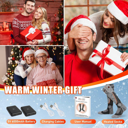 🥳2026 HOT SALE🥳💞50K+ SOLD! 🔥🧦 50% OFF! Rechargeable Heated Socks – carbon fiber fast heating, 6000mAh battery up to 9 hours. Perfect for skiing, hiking & winter warmth! 🛡️✅