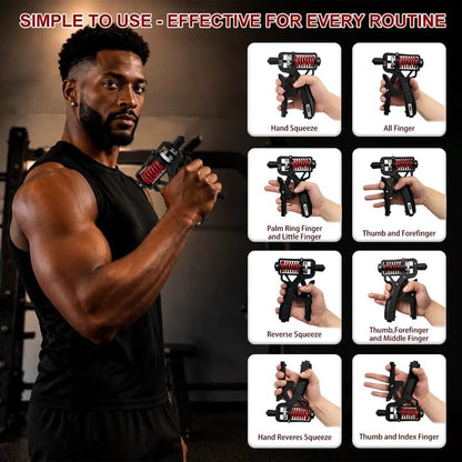 Adjustable Hand Grip Strengthener - Build Forearm Strength & Relieve Wrist Pain, 5 Resistance Levels for Home/Gym Use