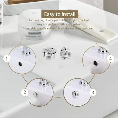 🚿 Round Bathroom Sink Overflow Hole Cover – Push-In Basin Drain Cover for a Clean, Modern Finish