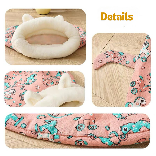 🐱 Plush Cave-Style Sleeping Bag for Cats
