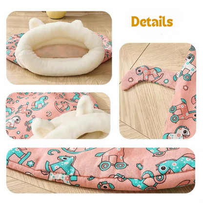 🐱 Plush Cave-Style Sleeping Bag for Cats