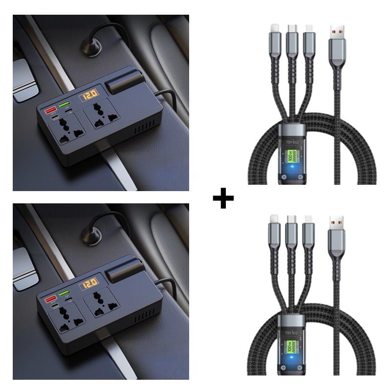 🔥2026 New Arrivals: 55% Off for Limited Time!🔥🔋Portable Car Inverter 12V/24V to 220V with Digital Display
