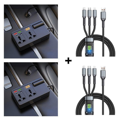 🔥2026 New Arrivals: 55% Off for Limited Time!🔥🔋Portable Car Inverter 12V/24V to 220V with Digital Display