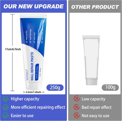【Father's Day Gift】Drywall Patch Repair Kit with 250g Quick-Drying Wall Mending Agent, Multi-Functional Heavy-Duty Concrete Sealant, Waterproofing Adhesive Caulk, Self-Adhesive Paste