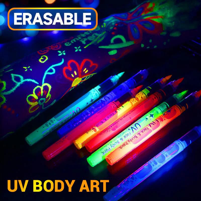 🎁Year-End Sale Only £10.96!!⚡50K+ SOLD!🏆UV Glow Face and Body Paint Markers Set