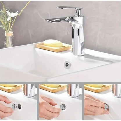 🚿 Round Bathroom Sink Overflow Hole Cover – Push-In Basin Drain Cover for a Clean, Modern Finish