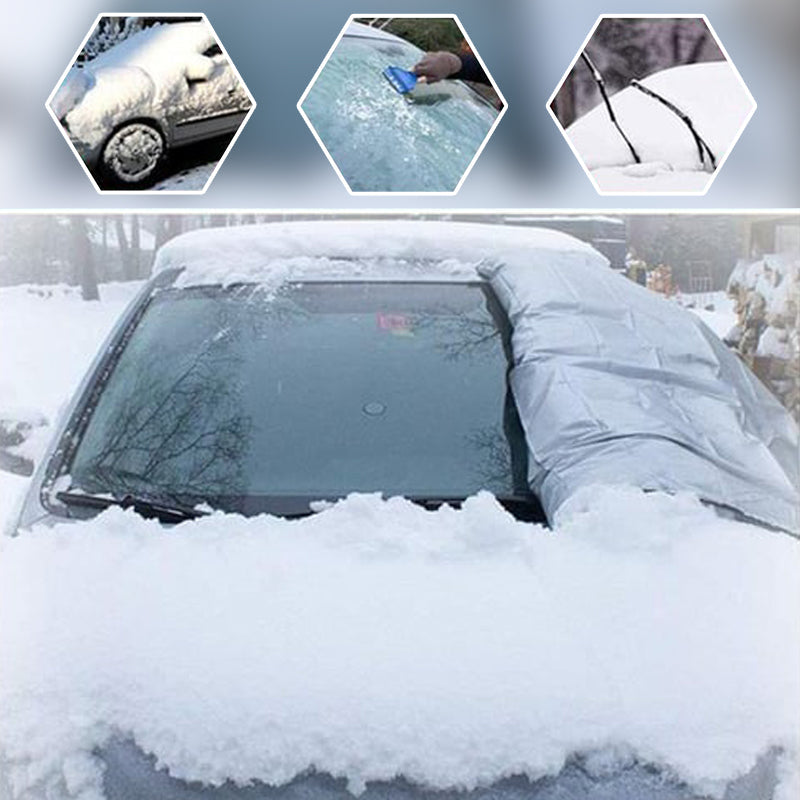 ❄️50% OFF NOW! Windshield Anti-Snow & Anti-Frost Cover with Mirror Protection – Waterproof Windproof Car Front Window Snow Shield, Winter Car Windshield Protector