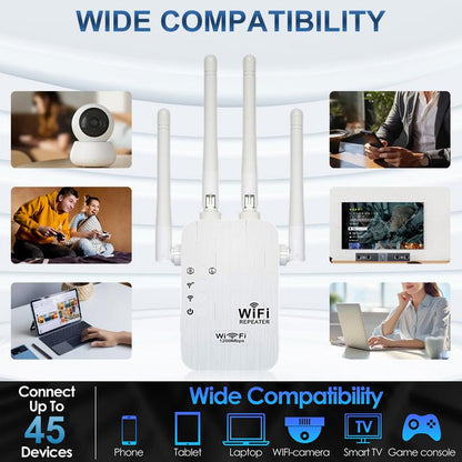 🥳2026 HOT SALE🥳💞50K+ SOLD!🚀📶 Dead Zones? Gone for Good! 1200Mbps WiFi Extender – Covers 10,000 sq.ft & 50 Devices. 🏡✨