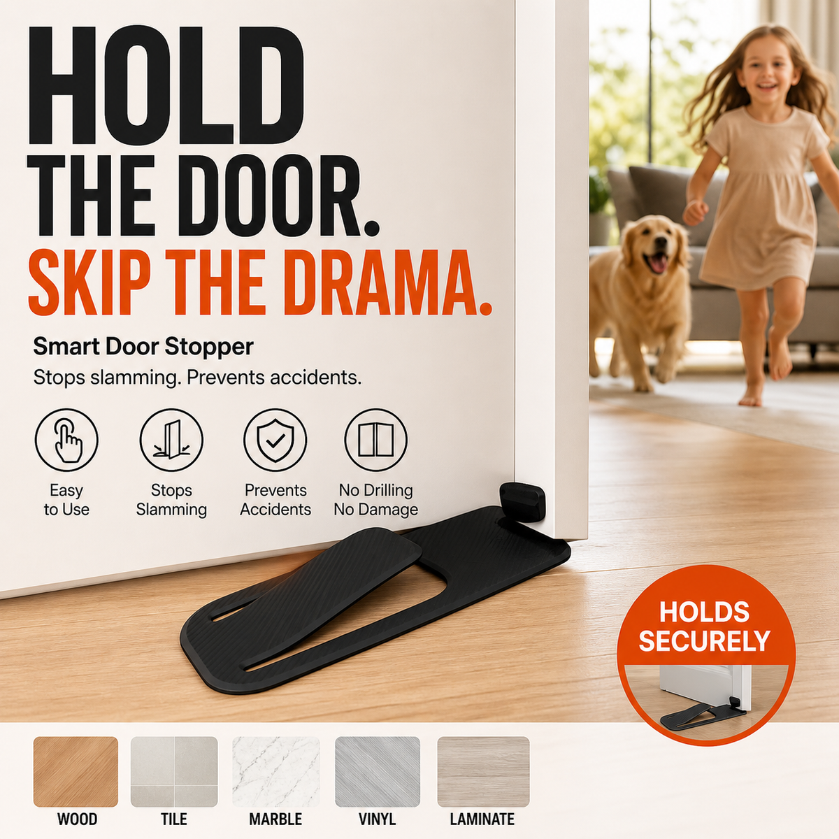 🚪 Adhesive Door Stopper Protector | No Drill