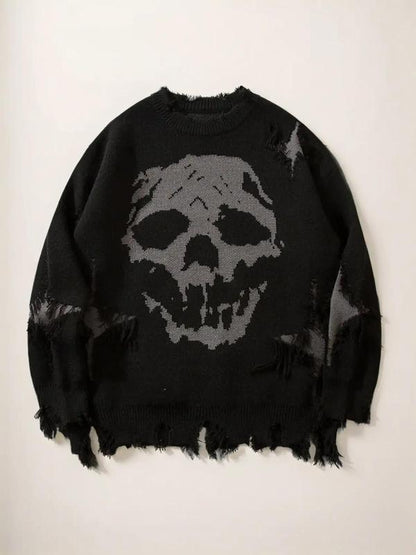 🔥New arrival 50% OFF🎁Sweater with skeleton pattern and dropped shoulders