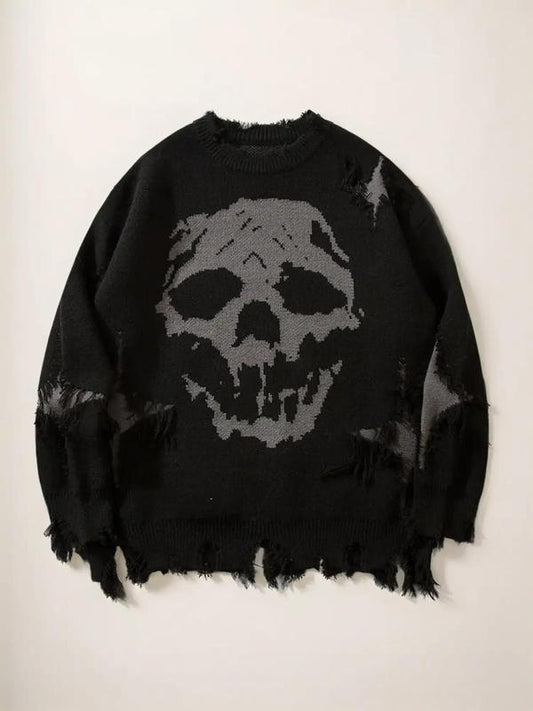 🔥New arrival 50% OFF🎁Sweater with skeleton pattern and dropped shoulders